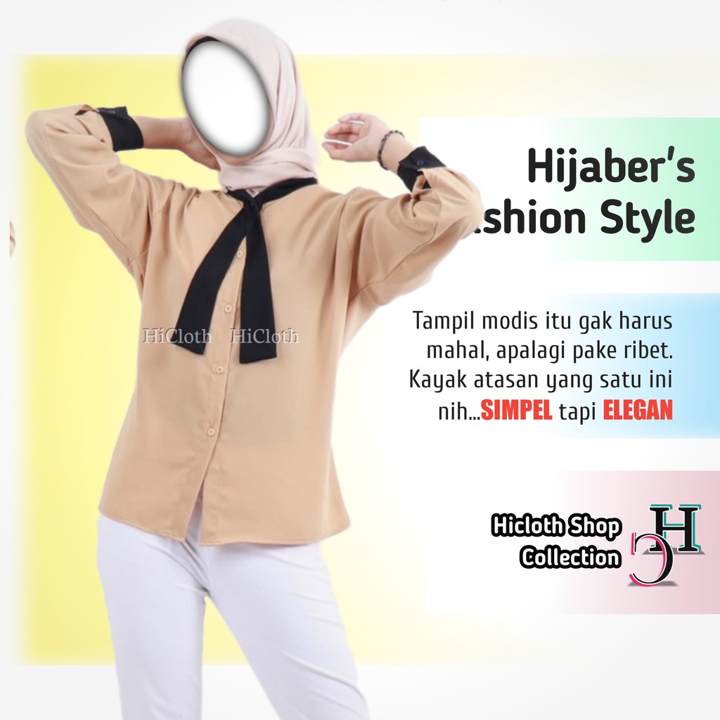 Indy Atasan Wanita Blouse Remaja Lengan Panjang Murah Terbaru Blus Cewek Muslimah Modern Kekinian