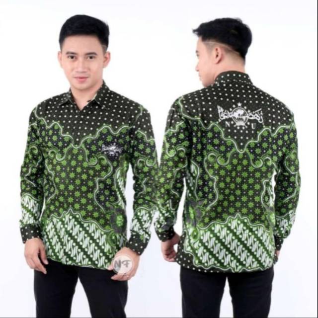 Batik NU kemeja Nu pria Kemeja NU hitam kemeja nu bunga laut