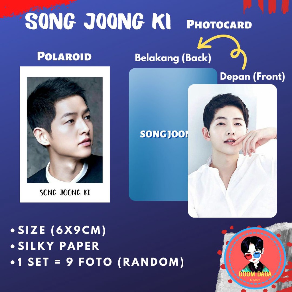 (ISI 9 PCS) POLAROID SONG JOONG KI AKTOR KOREA / Photocard Song Joong Ki