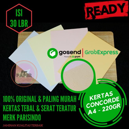 

Langsung Order Kertas Concorde 220 Gsm ukuran A4 (21cm x 29.7cm) - isi 30 lembar - Putih terbaik