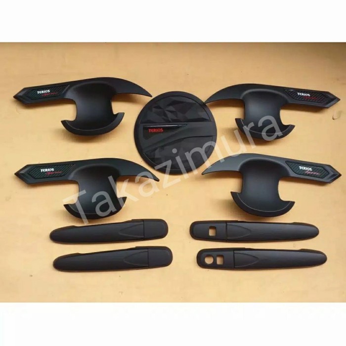 PAKET HANDLE COVER TANKI &amp; OUTER HITAM DOFF MOBIL ALL NEW TERIOS NON / KEYLESS 2018-2021