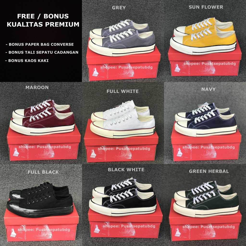 Sepatu Converse 70s Low Egret Kualitas Premium Ready 8 warna