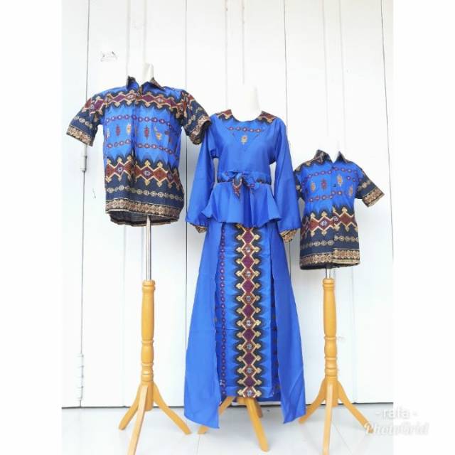  Sarimbit  keluarga  longcardy biru realpicture murah batik  