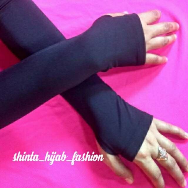 Handsock Fringles Jempol Polos Spandex Baloon/Handsok Fingerless Muslimah /Hansock Syar/Syar'i/Syari