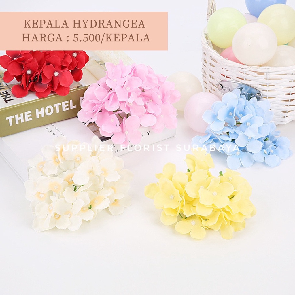 BUNGA PALSU KEPALA HYDRANGEA TANPA TANGKAI ARTIFICIAL FLOWER HIASAN BUNGA BACKDROP BACKGROUND BUNGA HIASAN DINDING SCARPBOOK