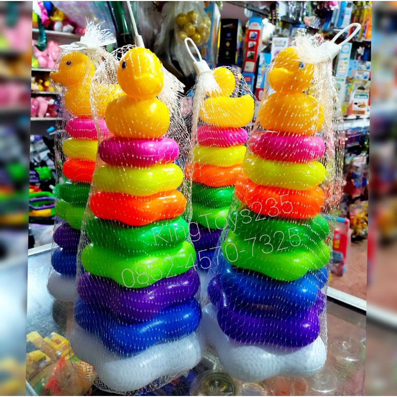 Mainan Anak Donat Ring Susun Balok Bentuk Bintang Bebek Edukasi Edukatif Latih Kepintaran Kecerdasan