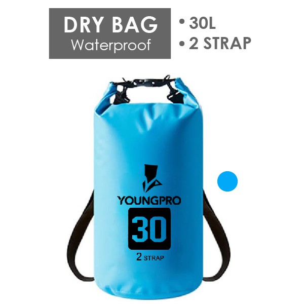 TAS DRYBAG RANSEL ZIPPER 30L 2 STRAPS - TAS ANTI AIR 30L WATERPROOF DRY BAG WITH ZIPPER POCKET