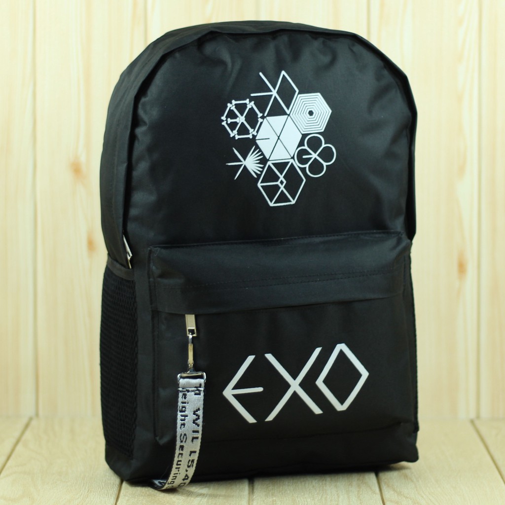 Tas Ransel Remaja EXO Murah Backpack Keren Korean Style Bonus Gantungan Tas Gendong Hitam Bisa COD Bagus Tas Smp Perempuan