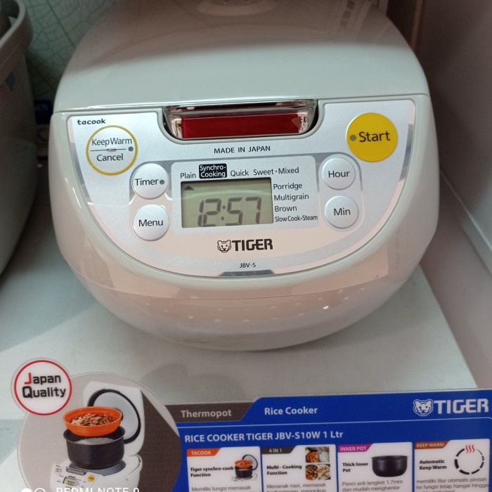 Jual Tiger Original Rice Cooker Digital 1L Jbv-S10 | Shopee Indonesia