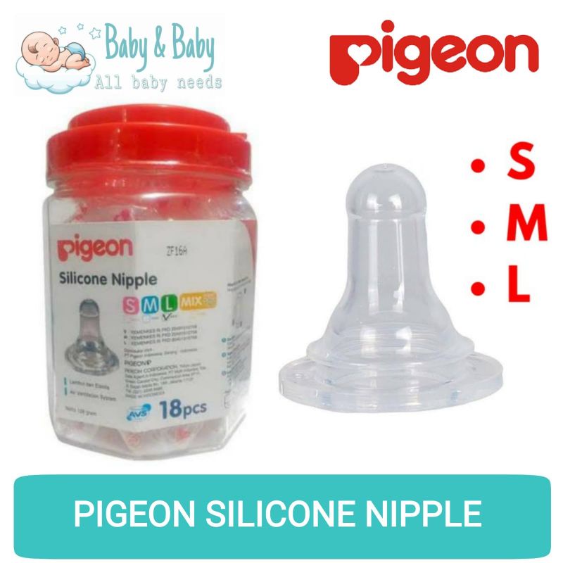 PIGEON Silicone Nipple S M L - Dot Bayi Pigeon