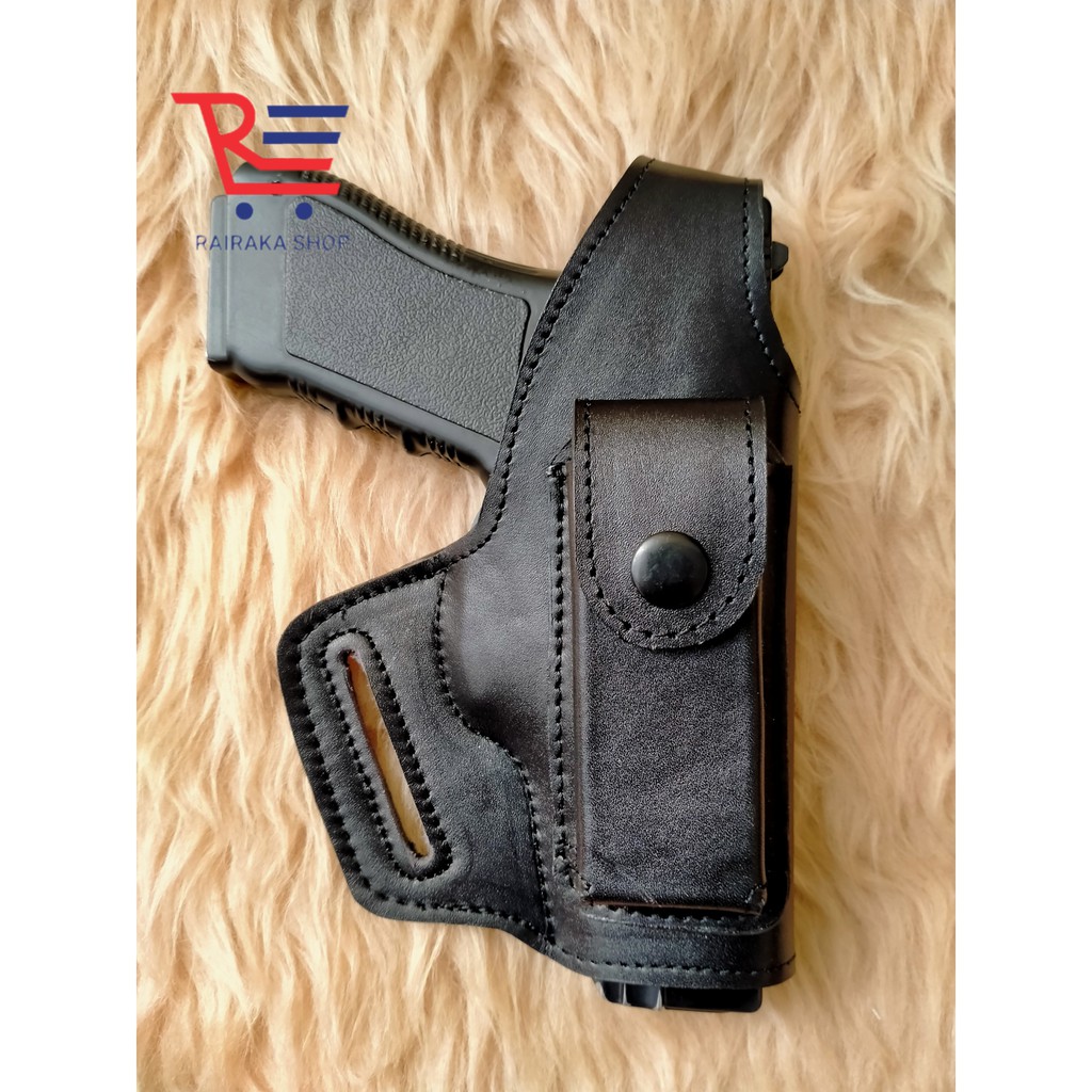 Holster Kulit Sarung Pistol Kulit Glock,Bareta