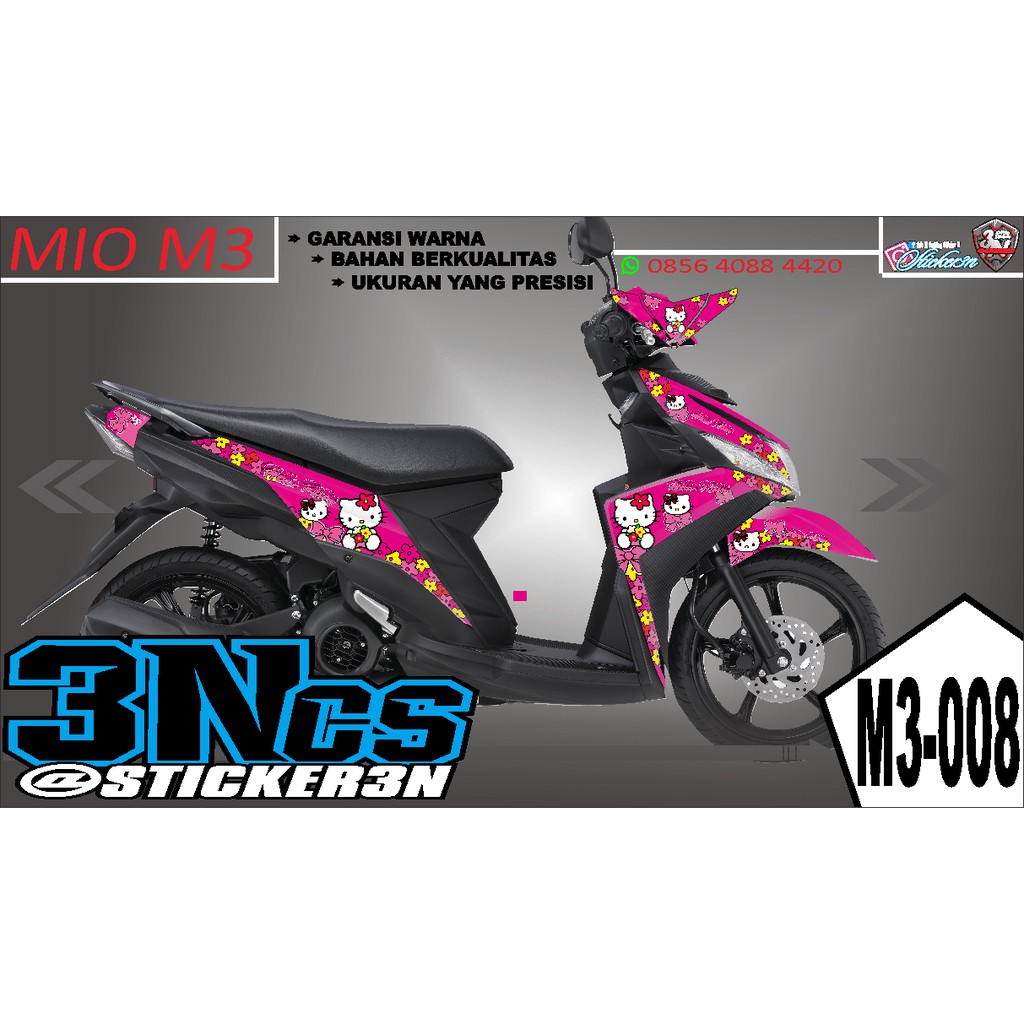 sticker hello kitty fullbodi yamaha mio m3 mio 125 mio z, striping mio m3 mio z mio 125 fullbodi hel
