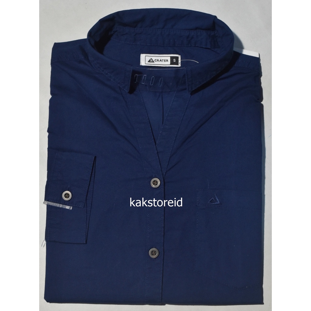 Kemeja Wanita CRATER Formal Lengan Panjang Navy Reguler CRW 01