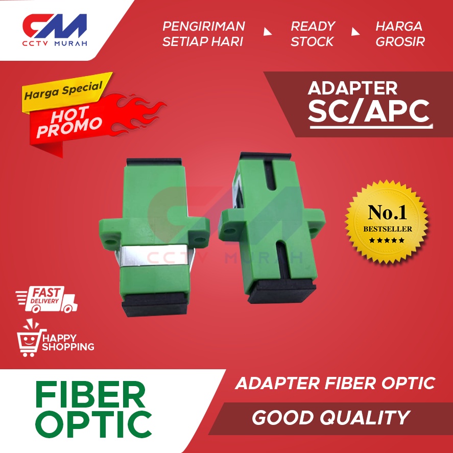 SC APC Adaptor Sensors Fiber Optical ADAPTOR/OPTIK/OPTIC/FO/FIBER 50PCS