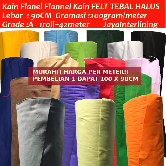 Jual Kain Flanel Flannel Kain Flex Polos Premium Meteran Murah Shopee Indonesia