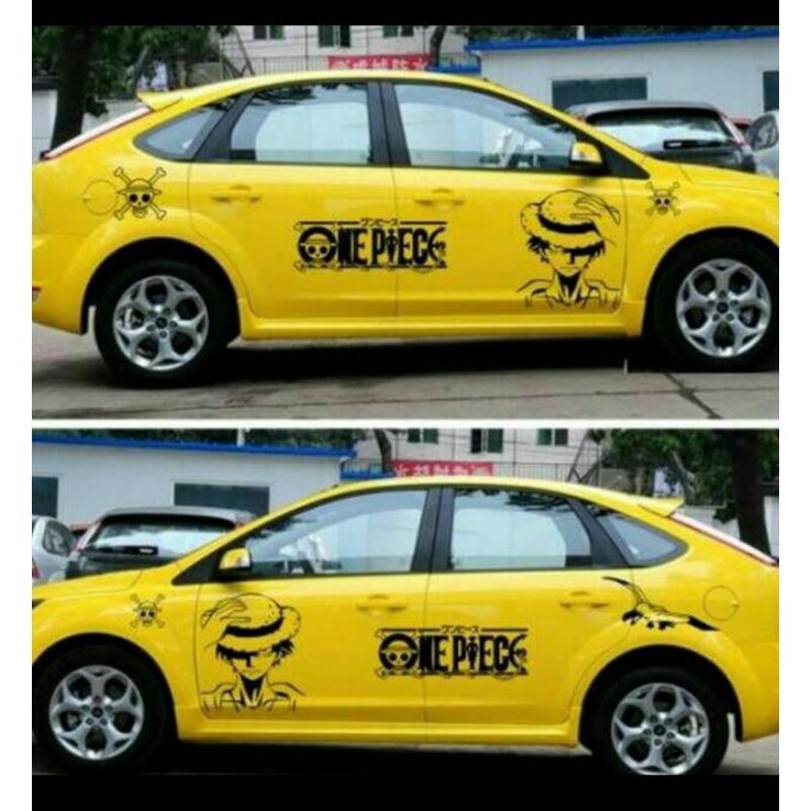 Stiker mobil semua merk one piece jazz sedan brio yaris agya ayla calya sigra
