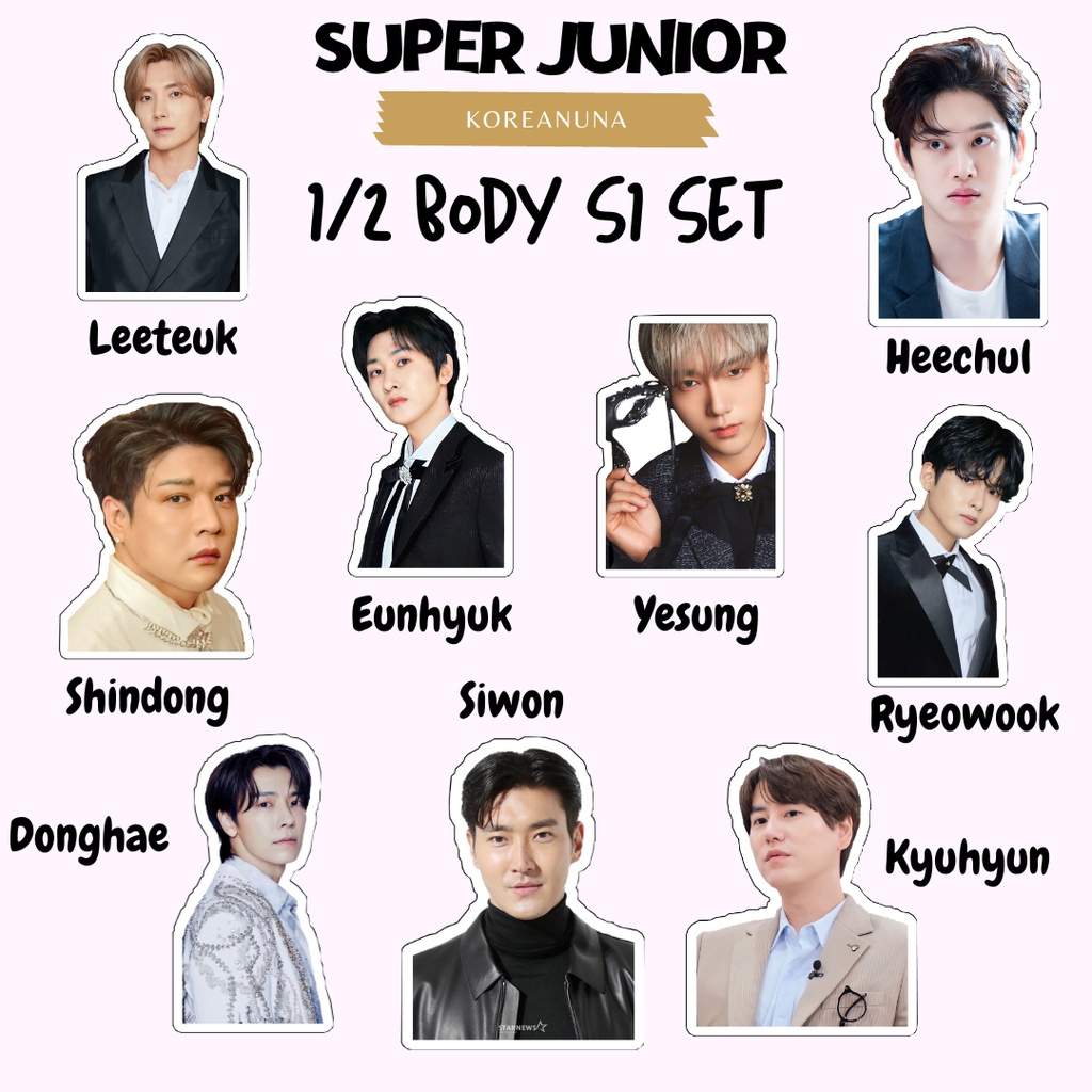 Stiker Kpop <b>Super</b> <b>Junior</b> Member Aesthetic Sticker Suju Deco Jurnal Buku Cat...