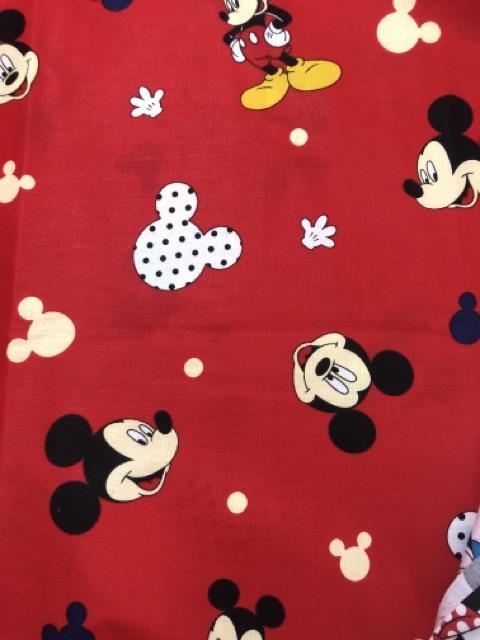 Kain Sprei Bahan Katun Lokal Motif Mickey Mouse Mk Hooray