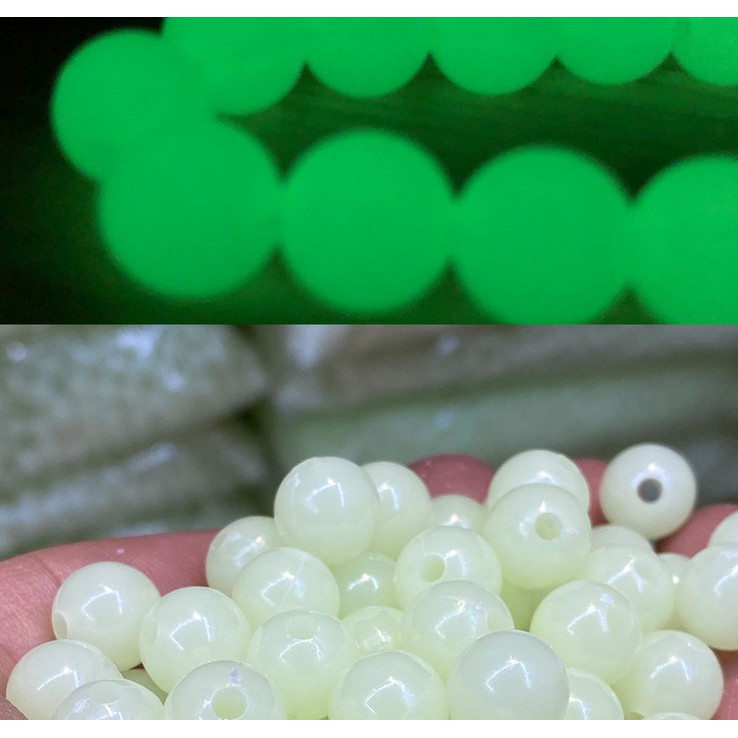 4 / 6 / 8 / 10 / 12 / 14 / 16mm Manik-Manik Bulat Glow In The Dark Bahan Akrilik Untuk Membuat Perhiasan Wanita