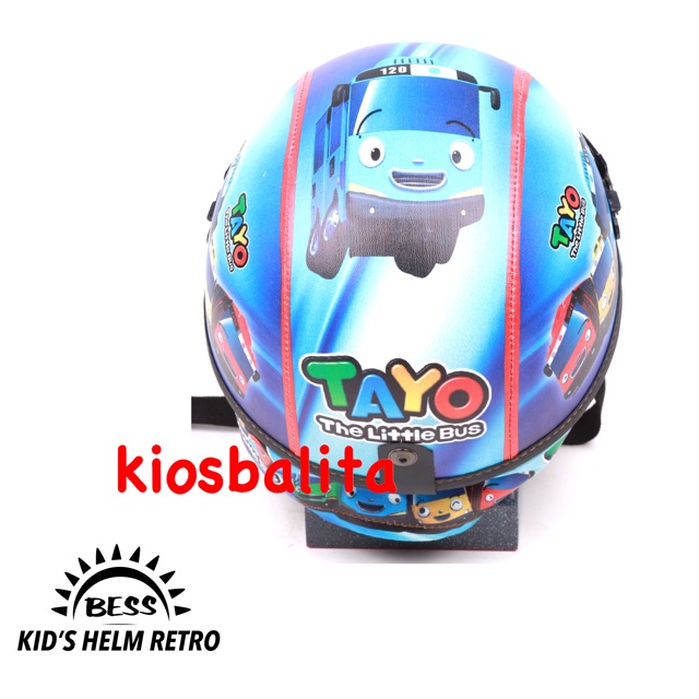 FREE BUBBLE WRAP!! BESS - HELM RETRO ANAK HIGH QUALITY PRINTING MOTIF TAYO BUS