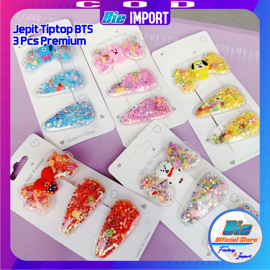 3 Pcs Jepit Rambut BTS Korea Premium Impor Best Seller