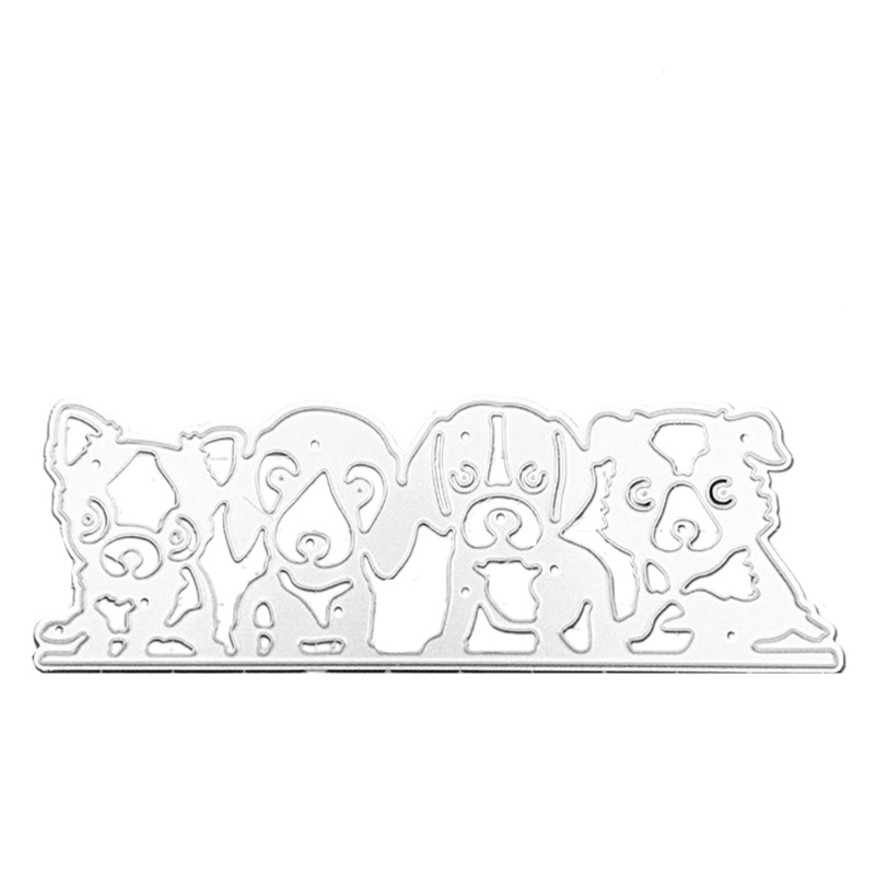 Cetakan Stensil Cutting Dies Motif Hewan Anjing Lucu Bahan Metal Handmade DIY Untuk Anak / Dewasa