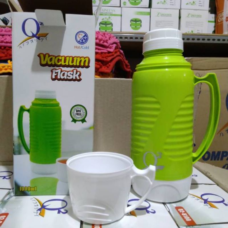 (COD) Termos Vacum Flash 1 liter Q2 / Termos Air Panas dan Dingin FREE BUBBLE/ Termos 1000ml dan 500ml / Termos Kaca Murah