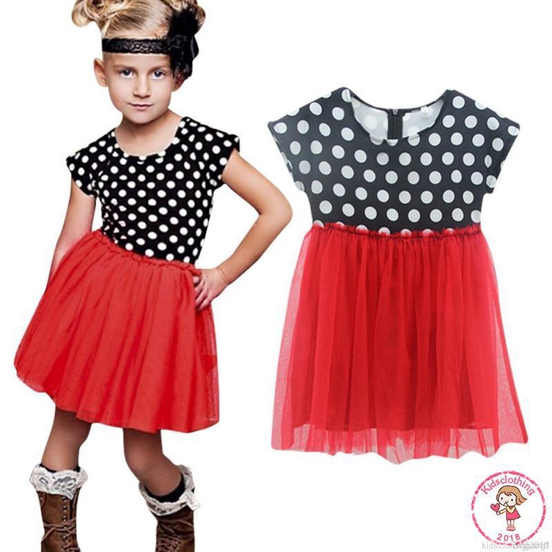 girls red and white polka dot dress