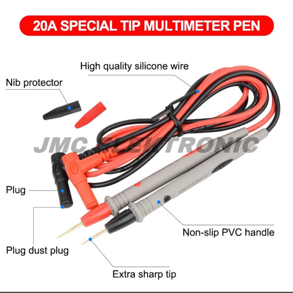 KABEL PROBE MULTIMETER MULTITESTER - KABEL TESTER JARUM 20 AMPER 1000 WATT