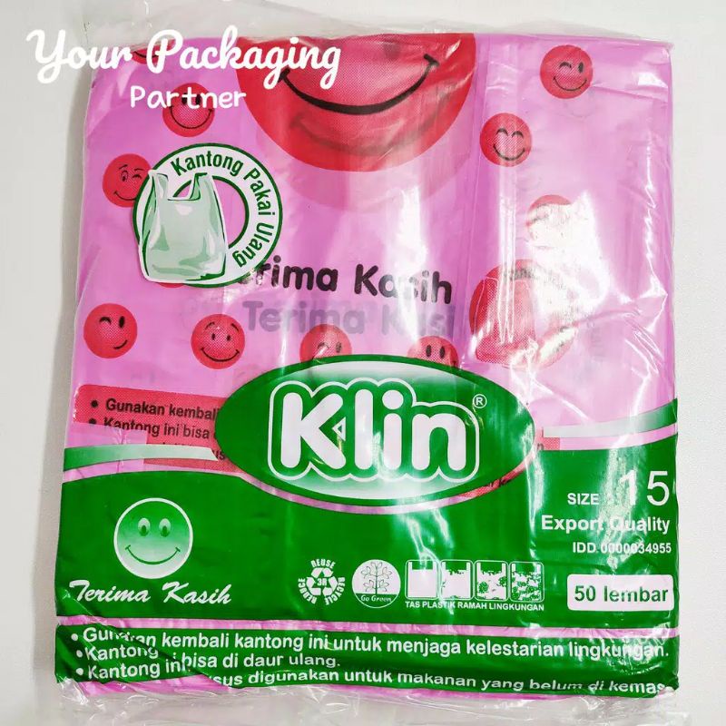 Murah Lebai !! kantong kresek plastik smile 15 cm x 37 cm klin