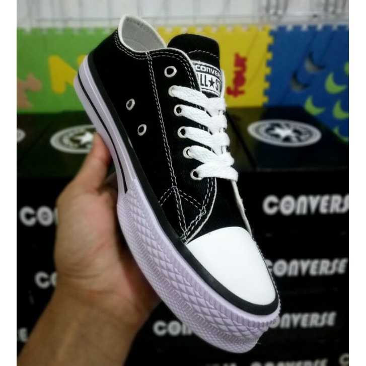 COD !! Sepatu Converse AllStar pendek / Sepatu warna hitam putih klasik / Sepatu wanita pria - terpopuler-Hitam