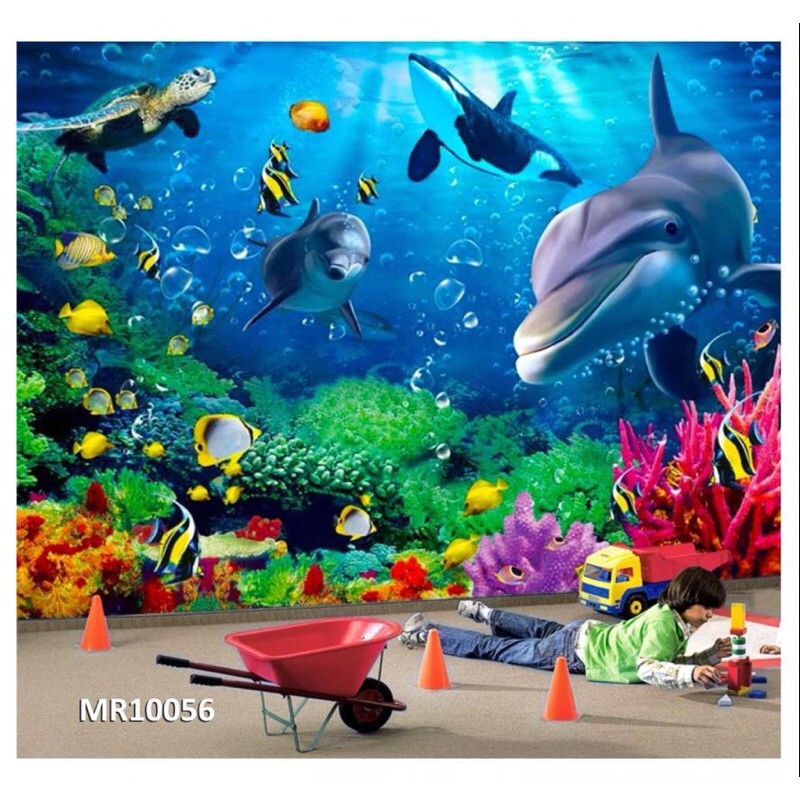 Mural Photowall Wallpaper Dinding Motif Alam Pemandangan Bawah Laut 3d Shopee Indonesia