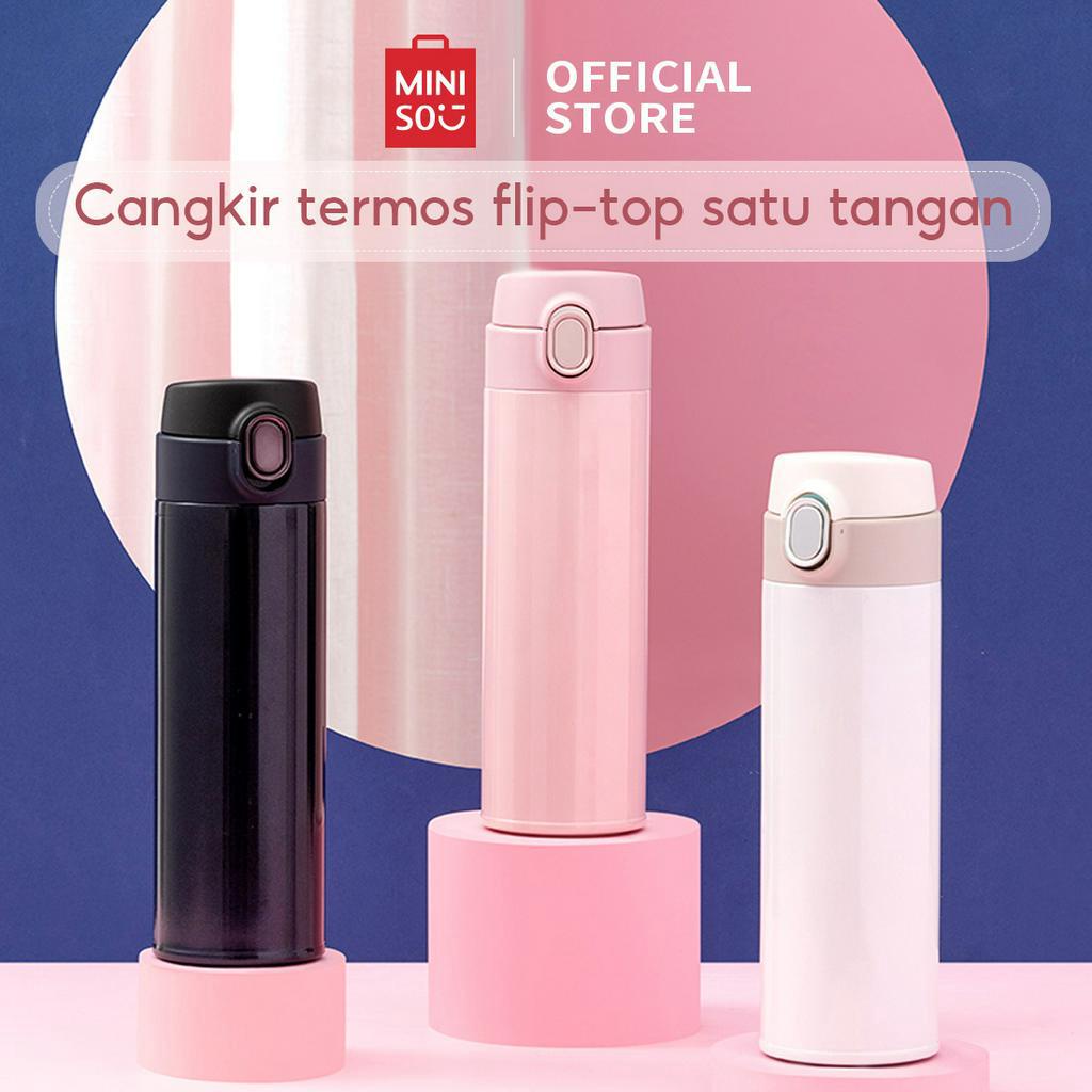 MINISO Botol Air Minum Termos Air Panas  480ml Baja Cangkir Tahan Panas & Dingin Tumbler Isolasi Vak