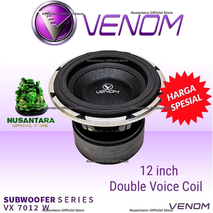 VENOM SUBWOOFER VX7012W 12 inch DOUBLE VOICE COIL VX7012 VX 7012 W