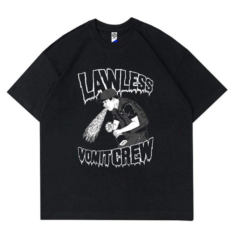 T-SHIRT | OVERSIZE | LAWLESS | KAOS PRIA WANITA | BAJU DEWASA DAN ANAK | TSHIRT VOMIT CREW | T SHIRT