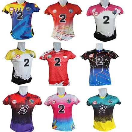 baju jersey bola volly full printing putri/ atasan baju kaos olahraga bola voli wanita printing ‑ MQ