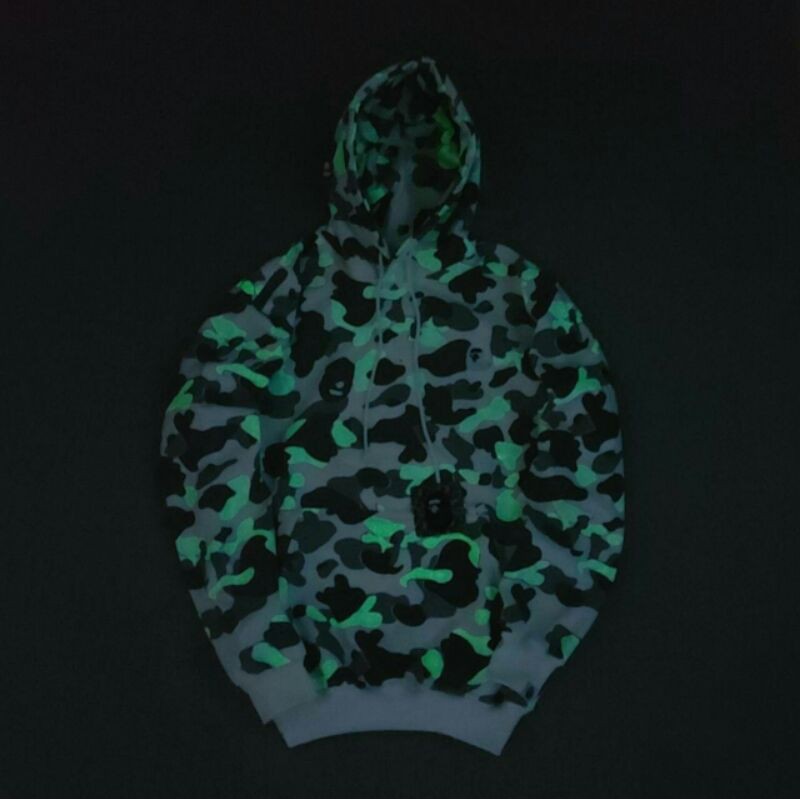 HOODIE A BATHING APE GLOW IN THE DARK AUTHENTIC ORIGINAL