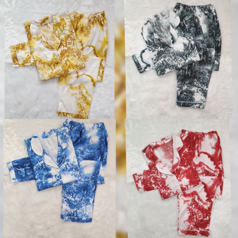 Baju Tidur Piyama Wanita Cewek Pajamas Dewasa Motif Tie Dye PP
