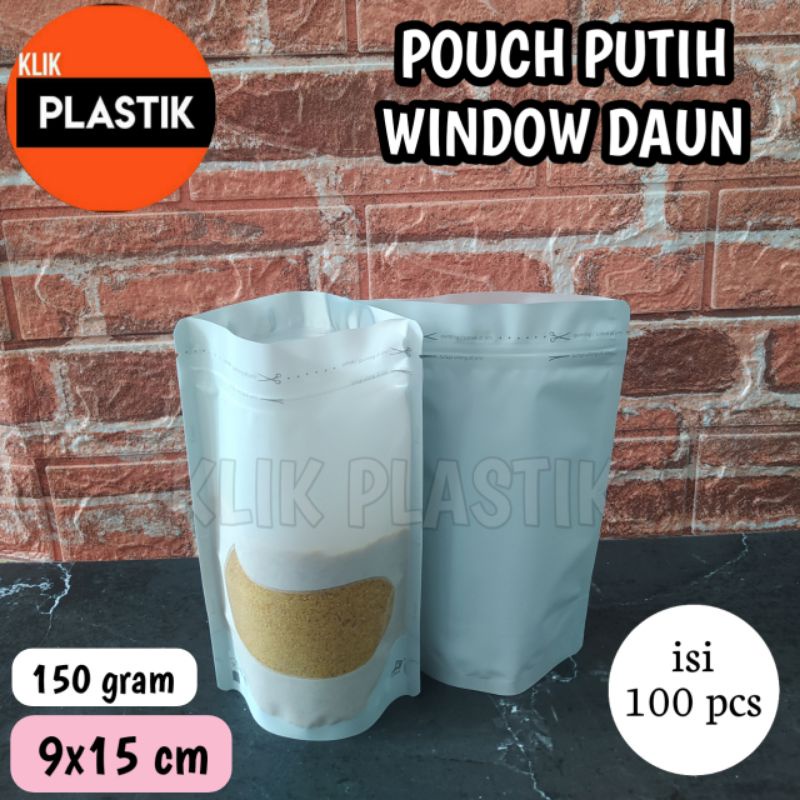 Jual Isi Standing Pouch Putih Doff Kombinasi Window Jendela Daun Gram X Cm Kpack