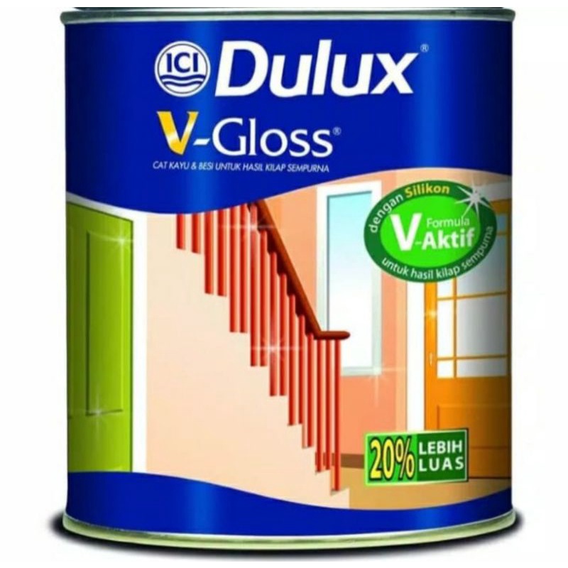 DULUX V-GLOSS 0,8liter Warna Khusus Doff PUTIH / HITAM