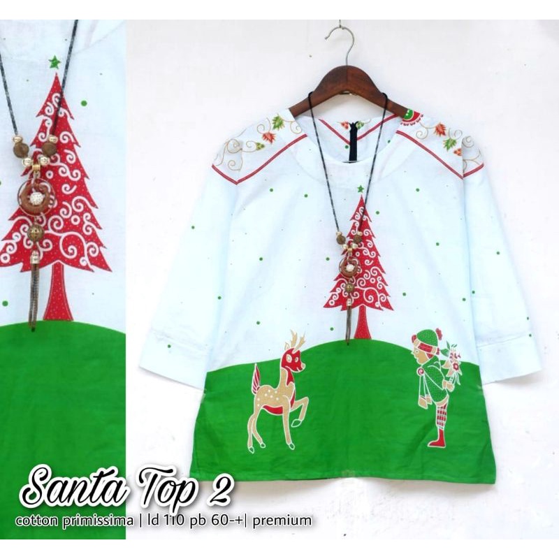 Blouse Santa Top | Baju Natal