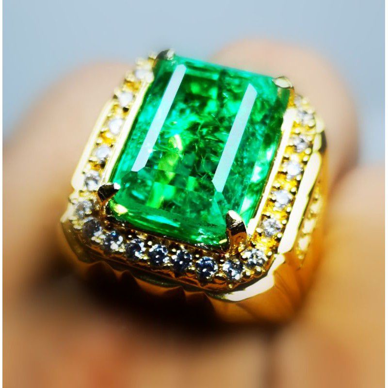 CINCIN PERMATA ZAMRUD COLOMBIA ASLI CHATAM