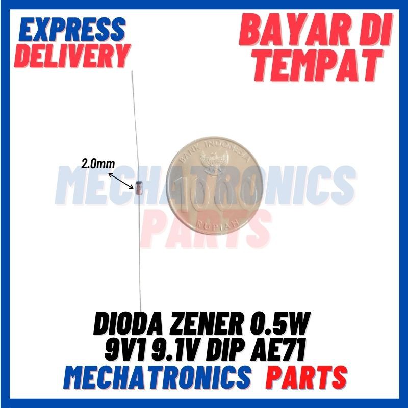 [SMC-9107] DIODA ZENER 0.5W 9V1 9.1V DIP AE71