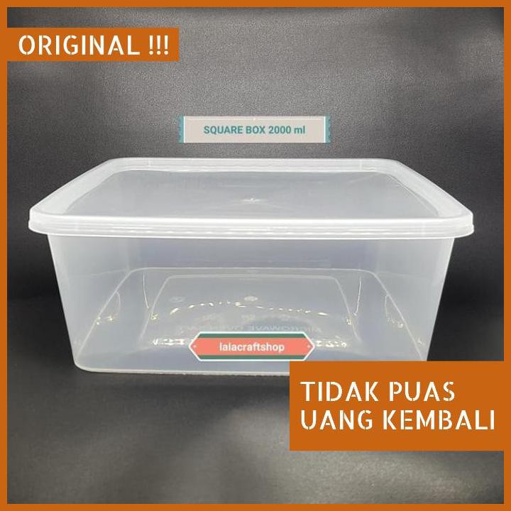 TERLARIS KOTAK PLASTIK BENING 2000 ML / THINWALL KOTAK 2000ML / 1 PACK 25 PCS TERBATAS