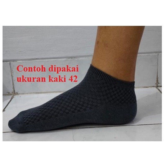 (AOS) Kaos kaki kerja pria serat arang bambu antibakteri ukuran semata kaki/ankle