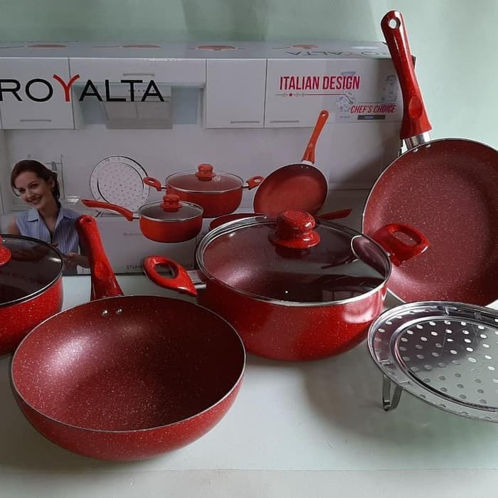 Royalta , HC 11 PCS  , Panci antilengket , Italian Cookware , kukus , SET 7 pcs