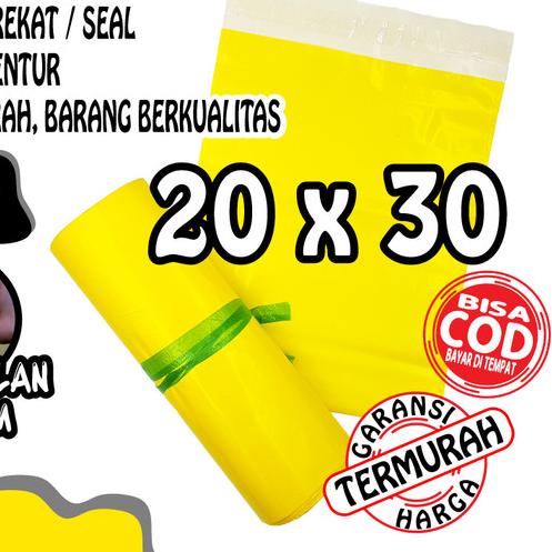 

✭ 20x30 KUNING SEMI PREMIUM POLYMAILER PACKAGING ONLINE ADA PEREKAT ❉