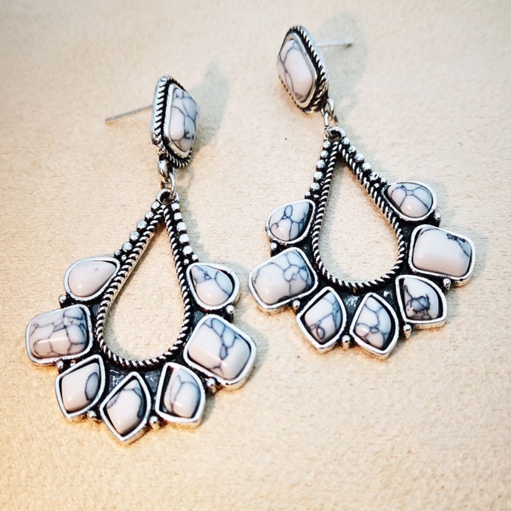 Hu Hu Hu Hu Hu Alat Bantu Pasang Kacamata♡ Anting Tusuk Gantung Wanita Desain Tetesan Air Hias Turquoise Imitasi Untuk Hadiah