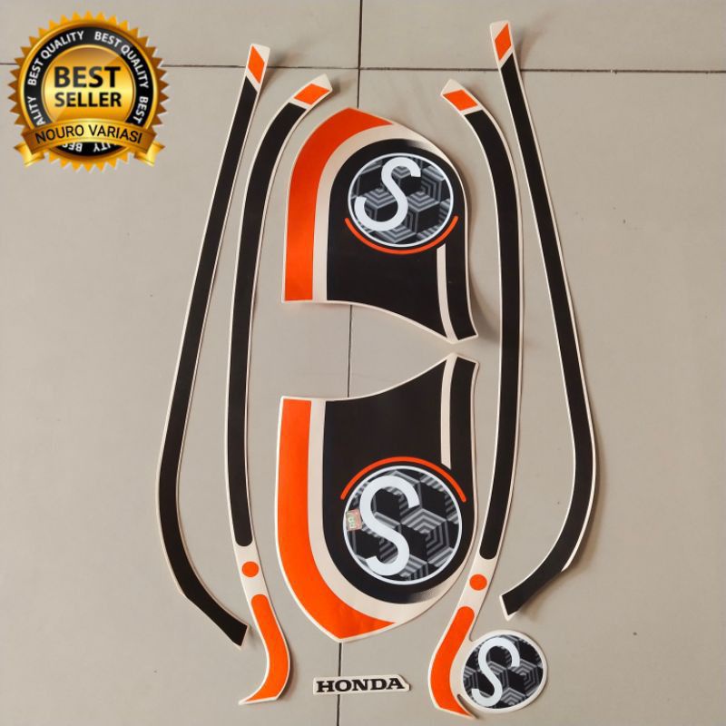 stiker striping motor honda scoopy 2021 cream list body standar