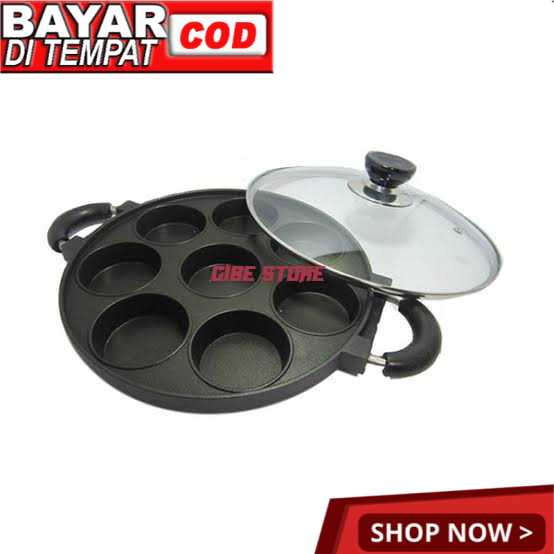 Cetakan pan cake 8 datar teflon